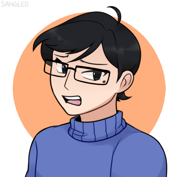 A picrew (anime-style image) of George (a.k.a. Loplop).
